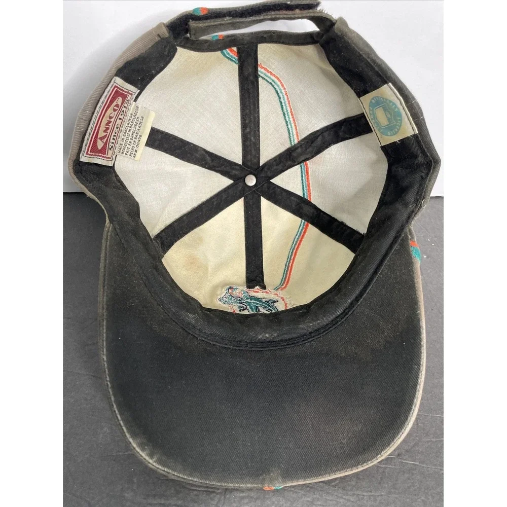 RARE Vintage Annco Miami‎ Dolphins NFL Adjustable Brown Hat Cap One Size #00476 - Picture 6 of 9